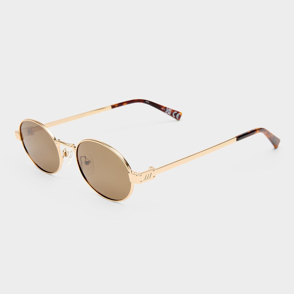 Le Specs Poseidon Deux Polarised Gold sunglasses, angled view