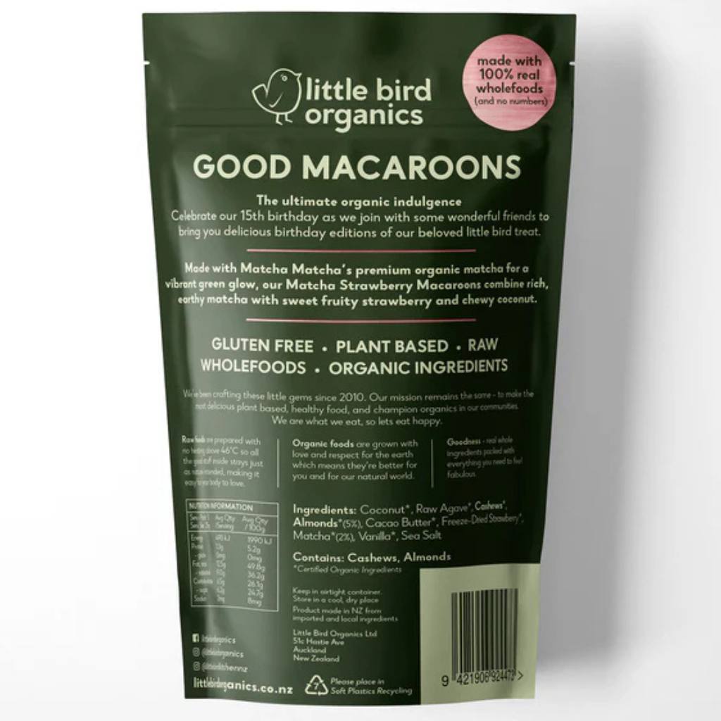 Little Bird Organics | Good Macaroons - Matcha Strawberry - Cove. Beach Essentials