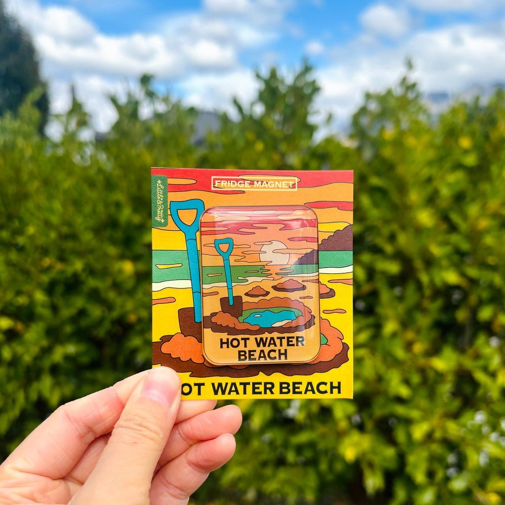 Little &amp; Pretty | Acrylic Magnet - Hot Water Beach - Cove. Beach Essentials