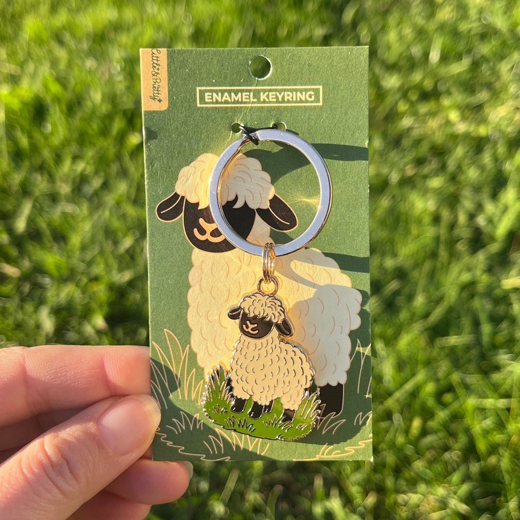 Little & Pretty | Enamel Keyring - Sheep - Cove. Beach Essentials