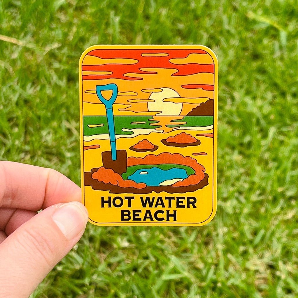 Little &amp; Pretty | Sticker - Hot Water Beach - Cove. Beach Essentials