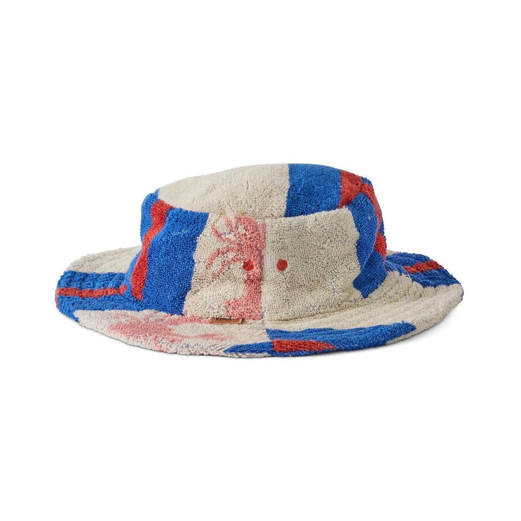 Kip &amp; Co Lobster Fan Club terry bucket hat in blue, white and red with lobsters