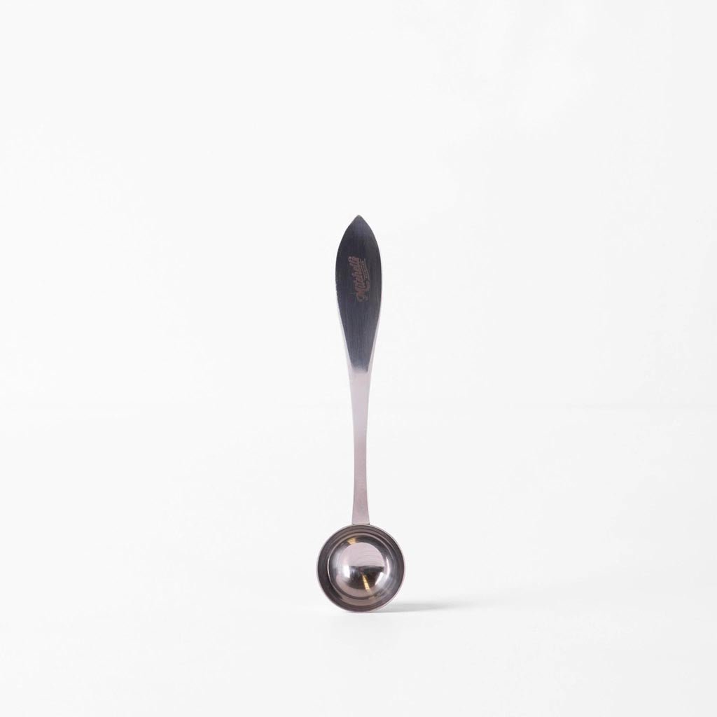 Mitchells Nutrition stainless steel bone broth powder scoop with etched logo