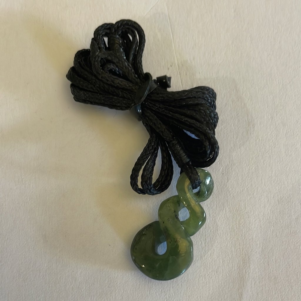 NZ Greenstone Pounamu | Dale Borland Necklace Double Twist 25mm - Cove. Beach Essentials