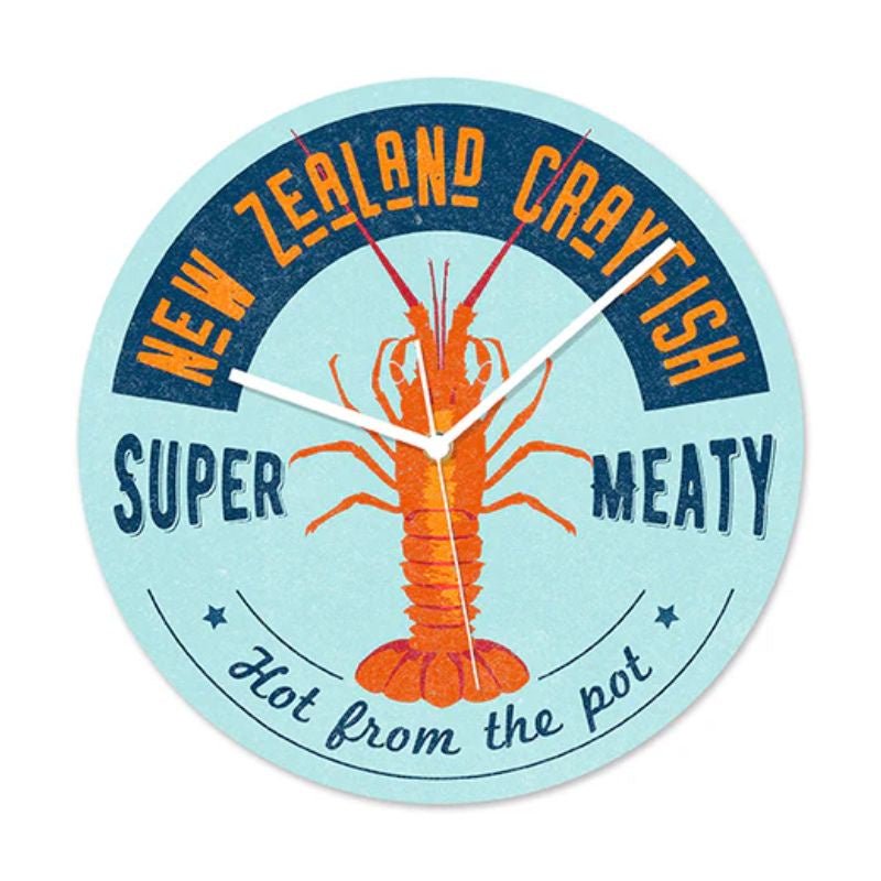 NZ Seafood Crayfish Frameless Clock - Cove. Beach Essentials