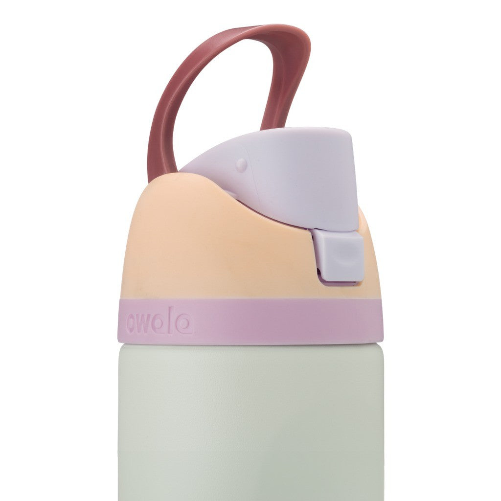 Owala FreeSip Water Bottle 710ml Coastal Mist with the carry loop up