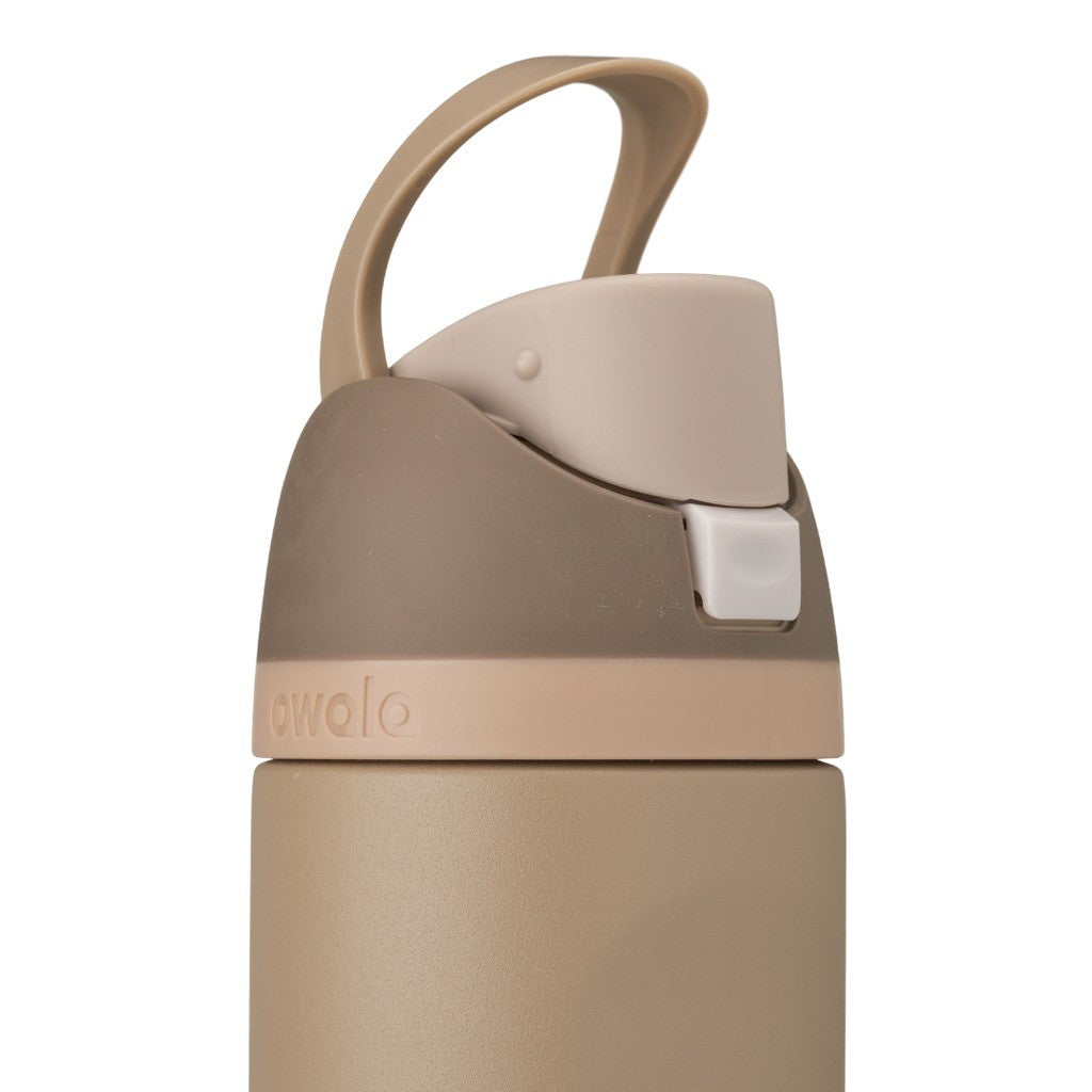 Owala FreeSip Water Bottle 710ml Down To Earth with the carry loop up