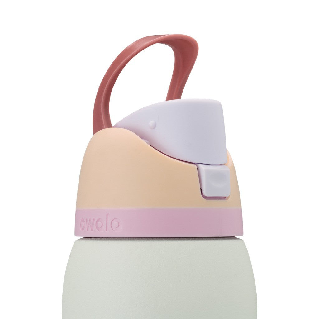 Owala FreeSip Water Bottle 945ml Coastal Mist with the carry loop up