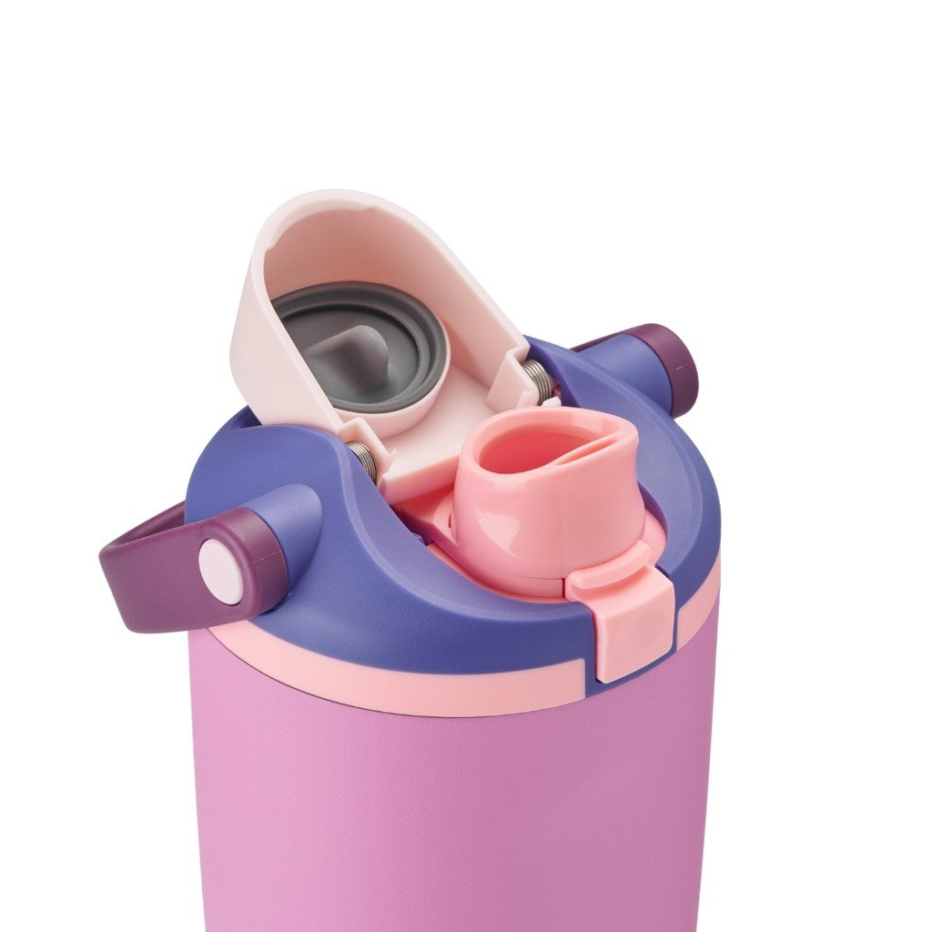 Owala FreeSip Sway Water Bottle 1185ml Pretty In Purple lid open, showing the FreeSip spout