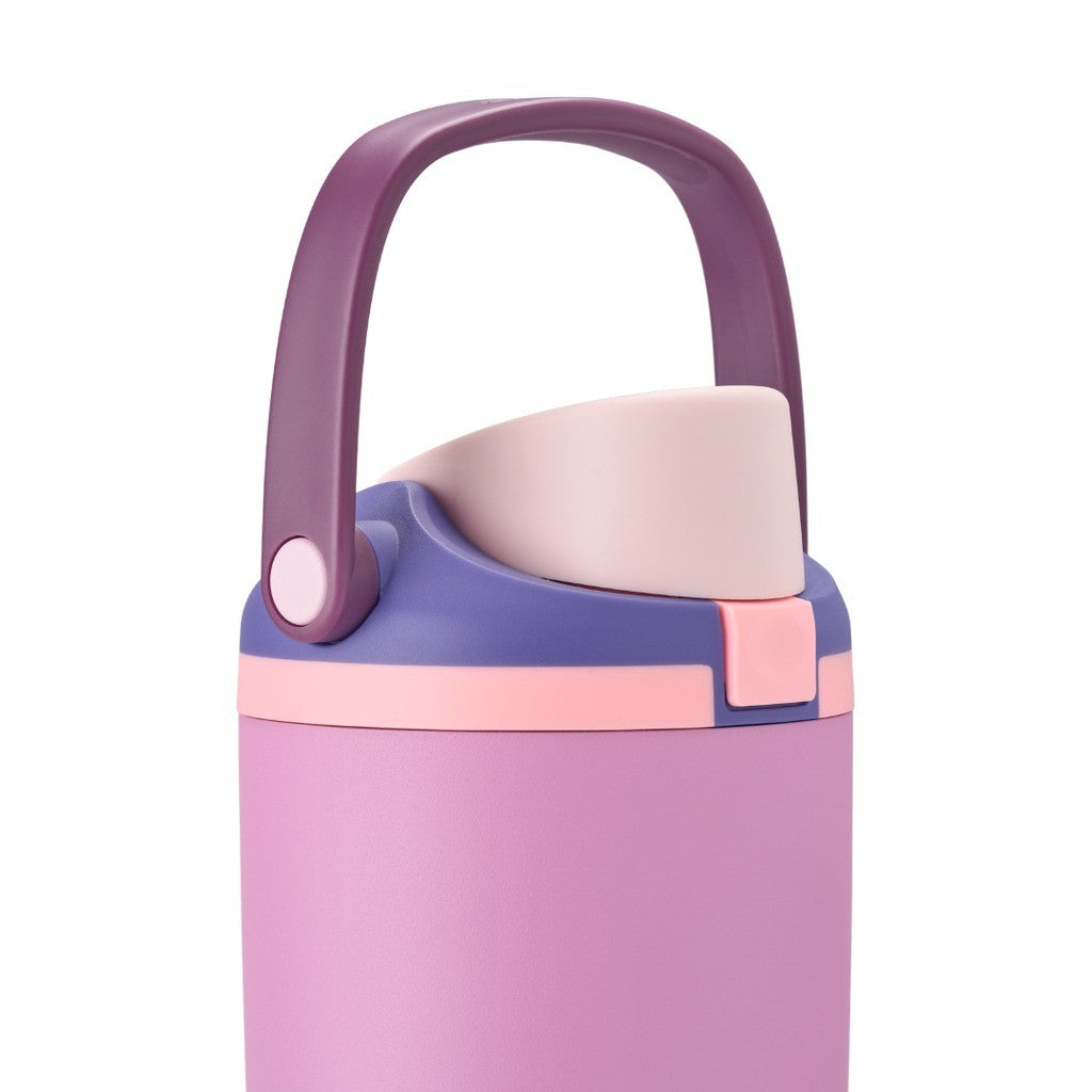 Owala FreeSip Sway Water Bottle 1185ml Pretty In Purple with the carry handle up