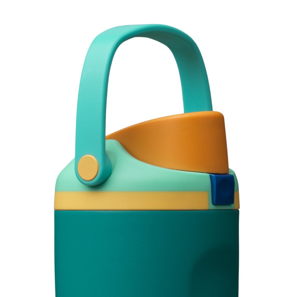 Owala FreeSip Sway Water Bottle 530ml Splishy Splashy with the carry handle up