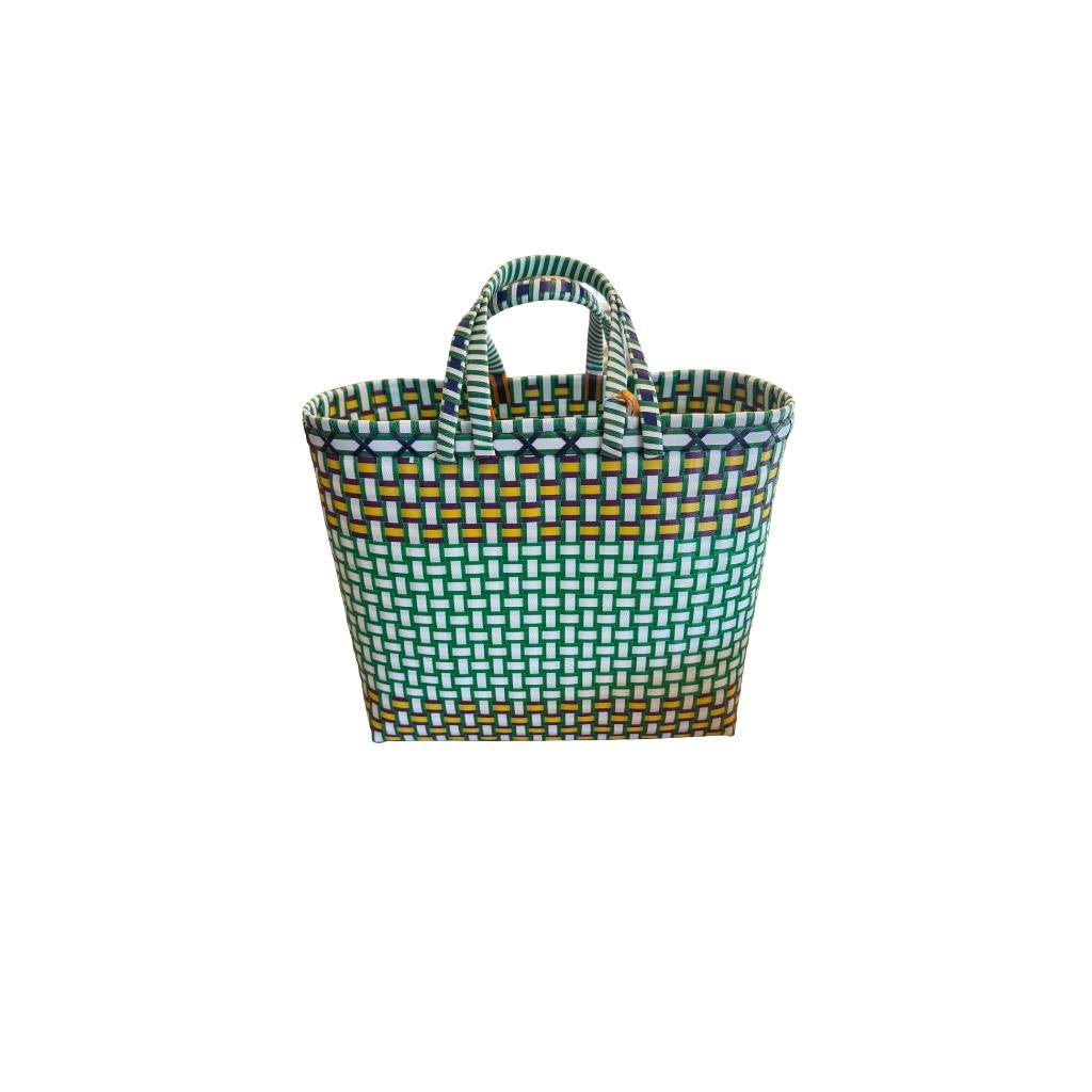 Pāli | Market Basket - Large - White & Green Multi - Cove. Beach Essentials