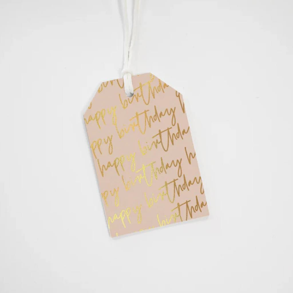 Papier Hq | Gift Tag - Happy Birthday Blush - Cove. Beach Essentials