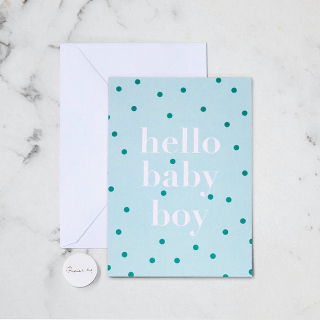 Papier HQ Greeting Card - Hello Baby Boy - Cove. Beach Essentials