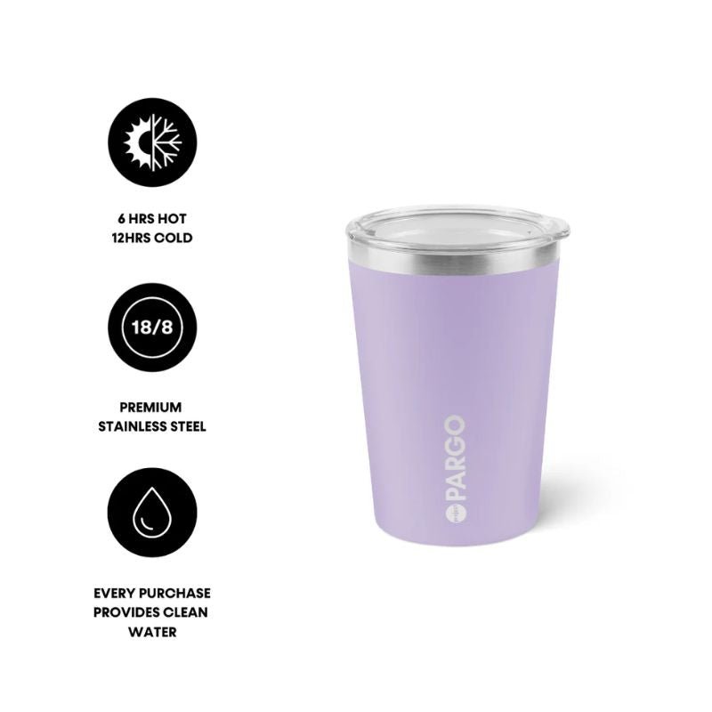 PARGO | 12oz Coffee Cup - LOVE Lilac - Cove. Beach Essentials