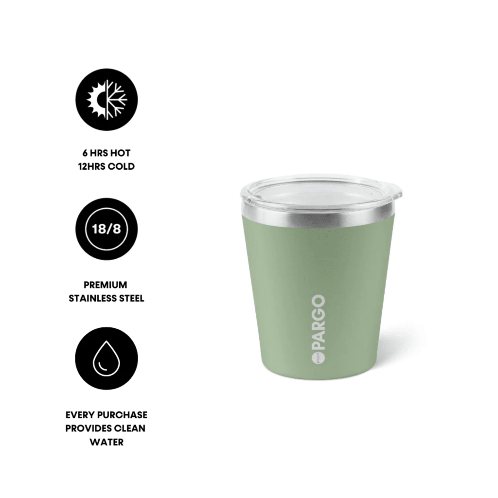PARGO | 8oz Coffee Cup - EUCALYPT Green - Cove. Beach Essentials