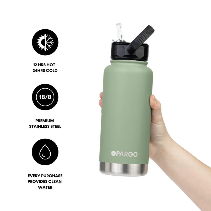 PARGO | 950ml Sports Bottle - EUCALYPT GREEN - Cove. Beach Essentials