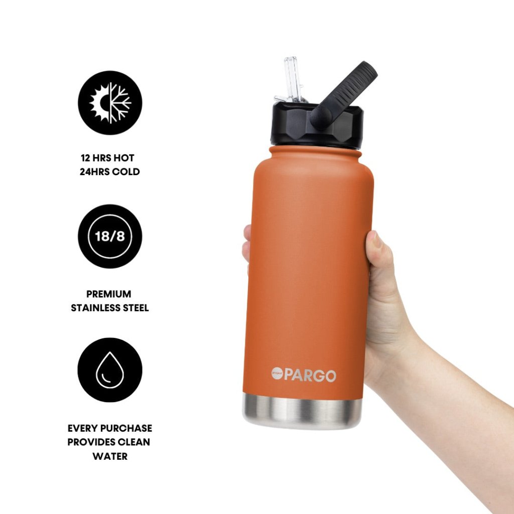 PARGO | 950ml Sports Bottle - OUTBACK RED - Cove. Beach Essentials