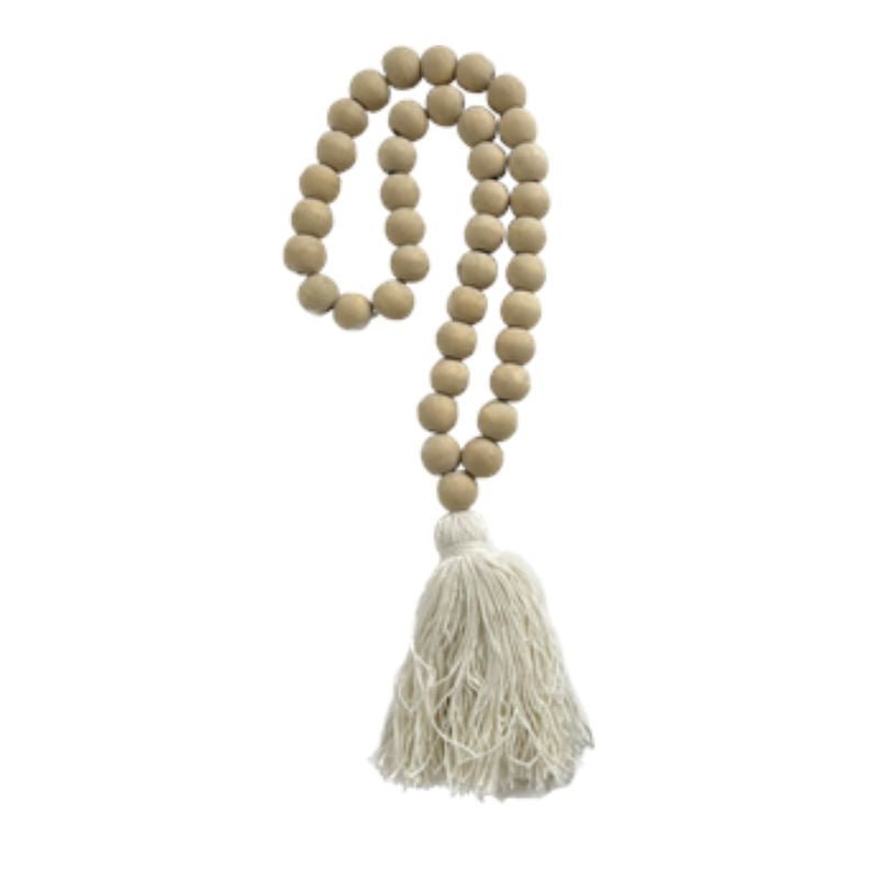 Parnell & Co | Beaded Tassel White 55x2.5cm - Cove. Beach Essentials