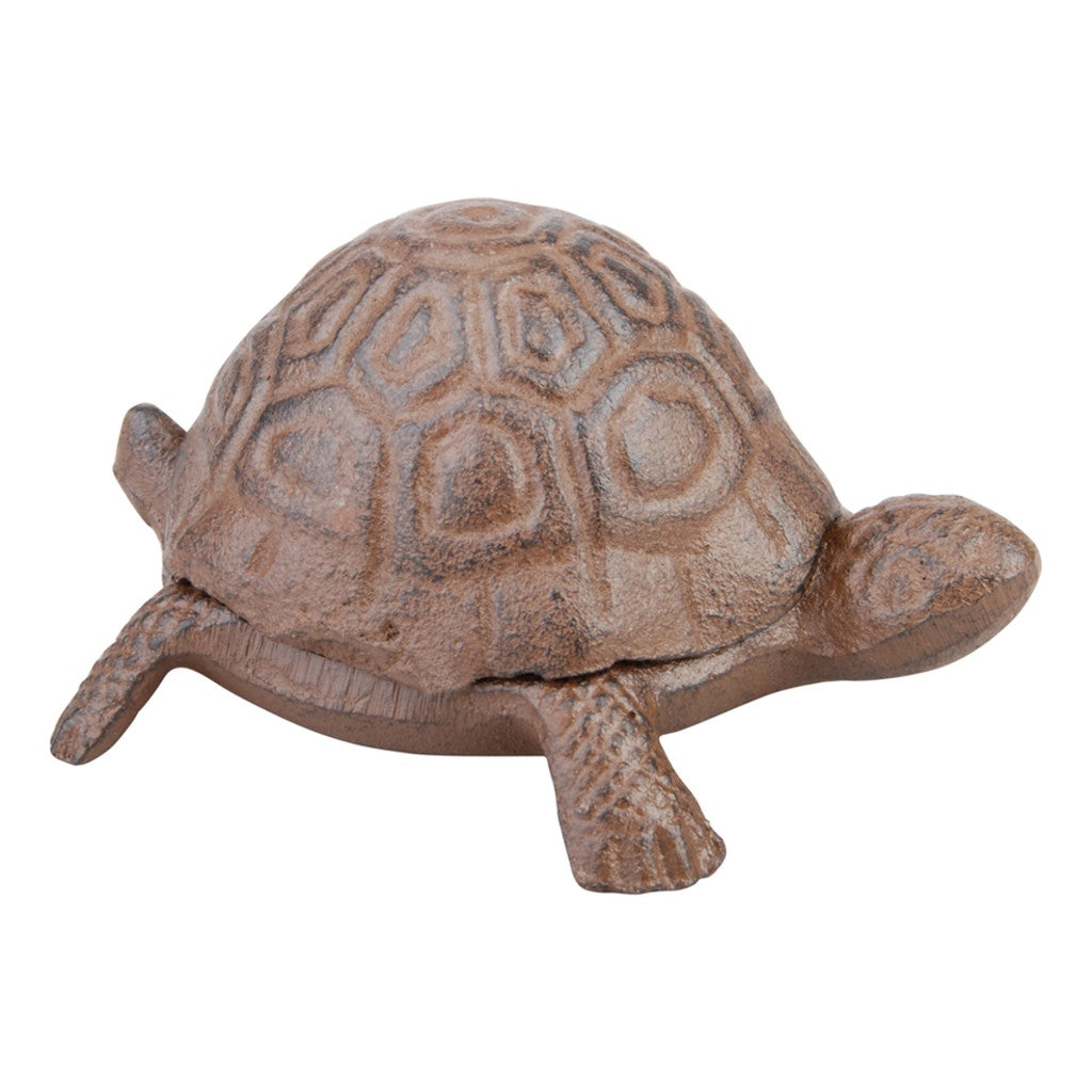 Cast iron turtle key keeper, side view