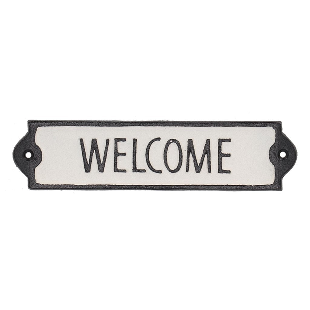 Parnell & Co | Cast Iron Sign 'Welcome' 21x5x1cm - Cove. Beach Essentials