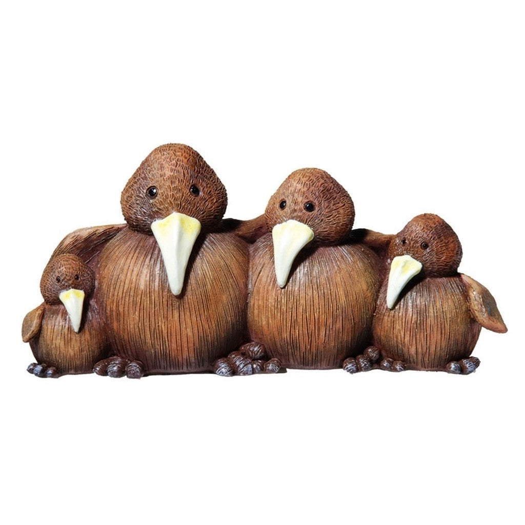 Kiwi family figurine set on white