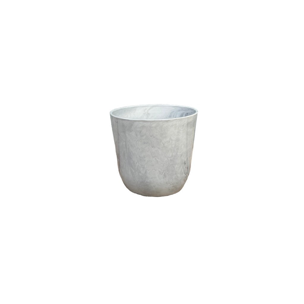 Palermo small marble white pot on white