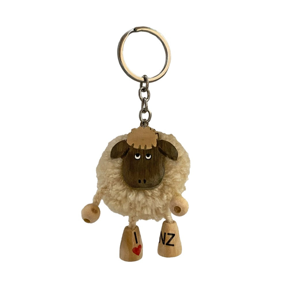 Pompom sheep keyring, dark face