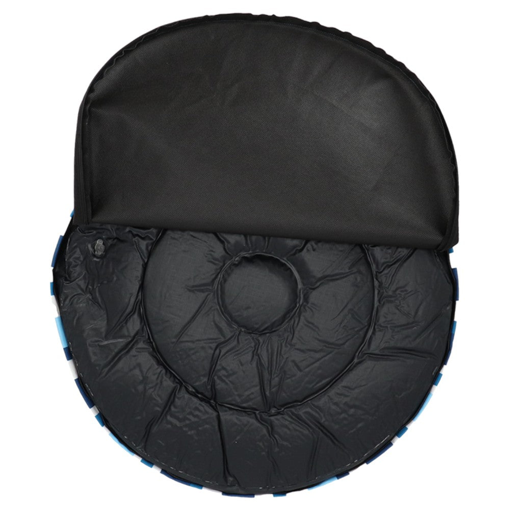 Base of the striped outdoor pouffe