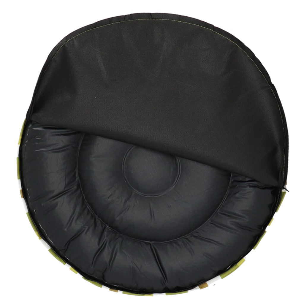 Base of the striped outdoor pouffe