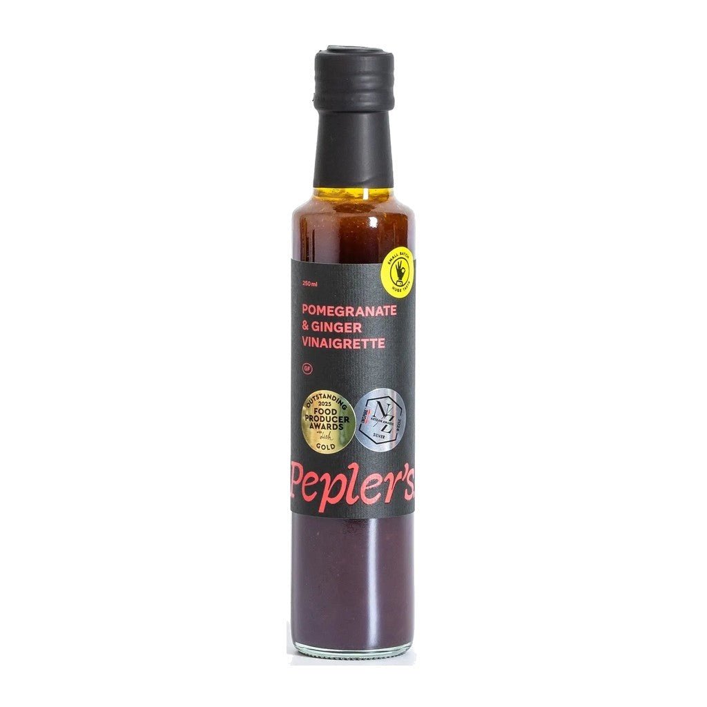 Pepler's Pomegranate &amp; Ginger Vinaigrette 250ml - Cove. Beach Essentials