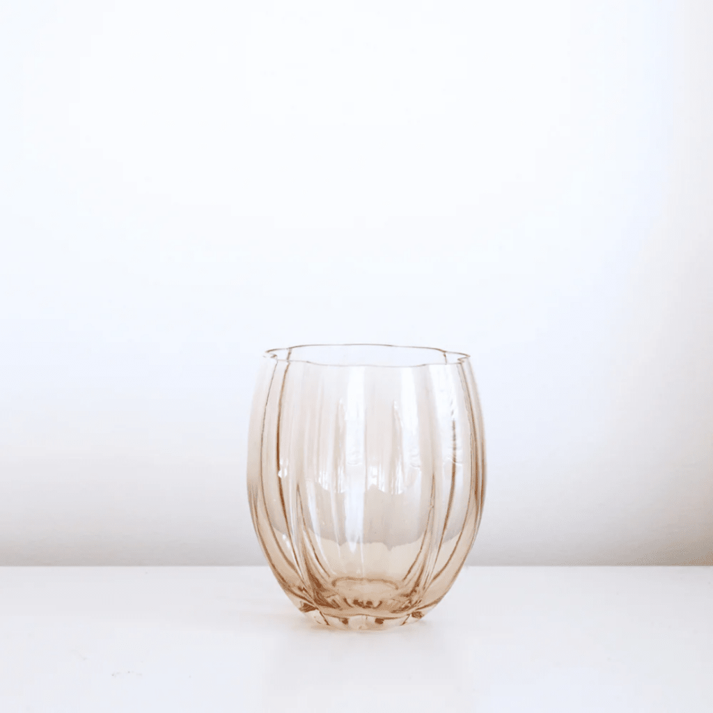 Petal Stemless Glass- Light Amber- Set of 4 - Cove. Beach Essentials