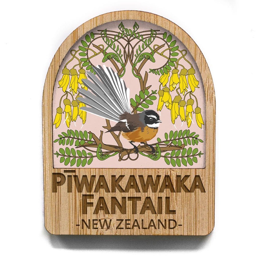 Pikitia Bamboo Magnet Pīwakawaka Fantail - Cove. Beach Essentials