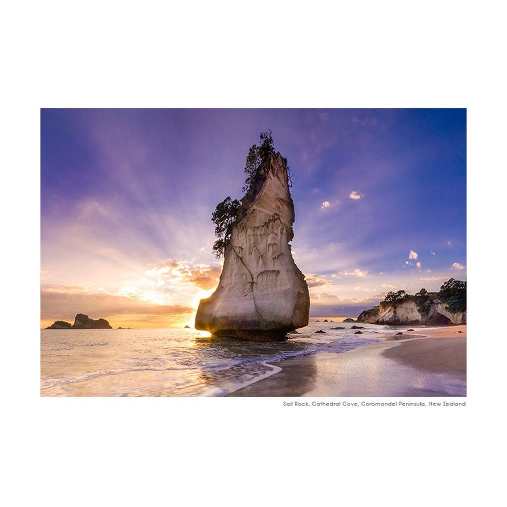 Pikitia | Print A4 Sail Rock Cathedral Cove - Cove. Beach Essentials