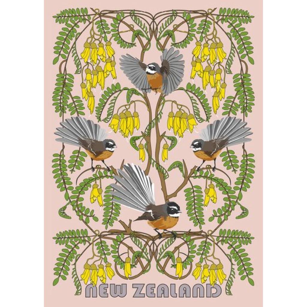 Pikitia Tea Towel - Piwakawaka - Cove. Beach Essentials