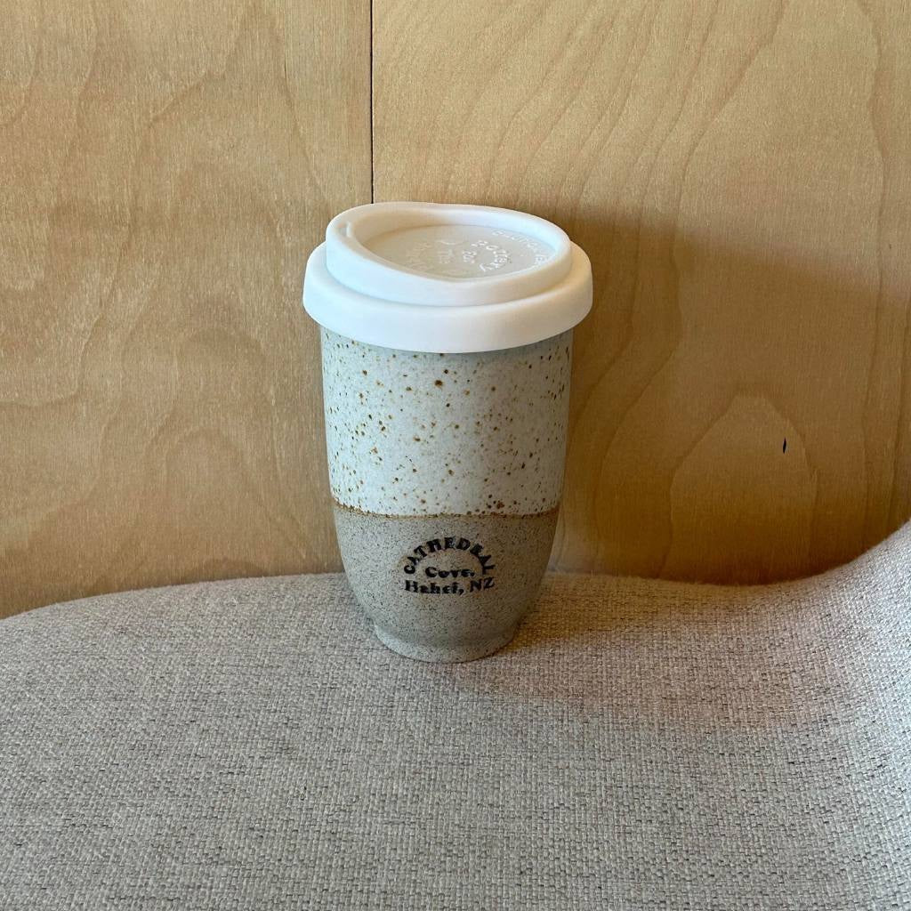 Pottery for the Planet | Cathedral Cove Large 12oz Travel Cup - Sandy - Cove. Beach Essentials
