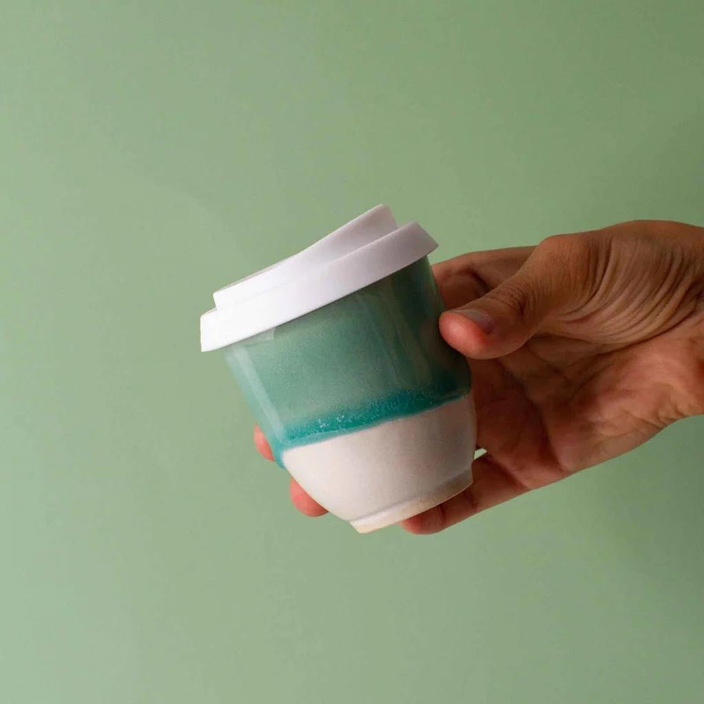 Pottery for the Planet | Glacier Ceramic 4oz Piccolo Travel Cup - Cove. Beach Essentials