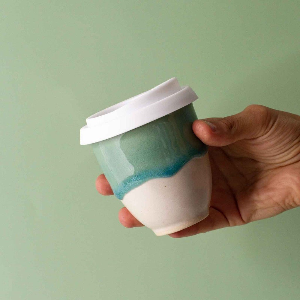 Pottery for the Planet Glacier Ceramic Travel Cup 6oz - Cove. Beach Essentials