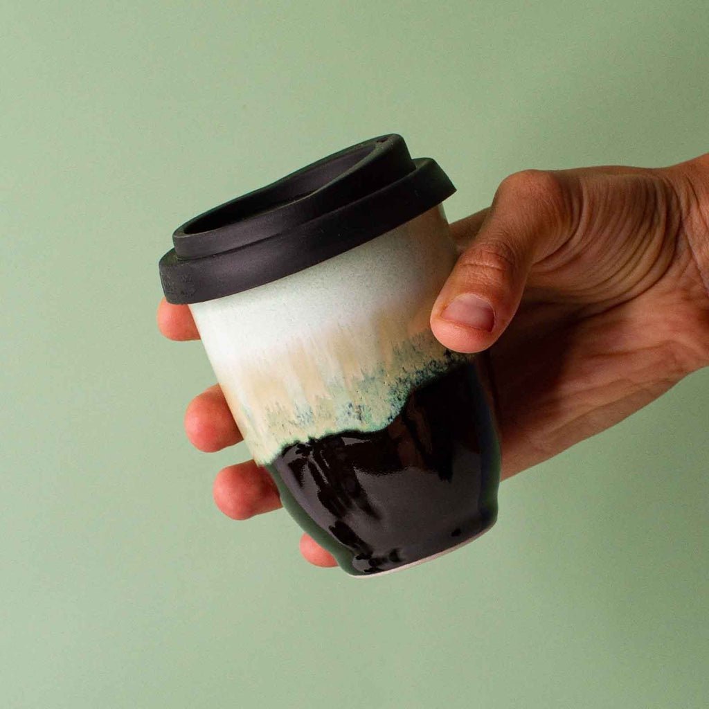 Pottery for the Planet | Medium 8oz Travel Cup 'Love Potion' - Cove. Beach Essentials