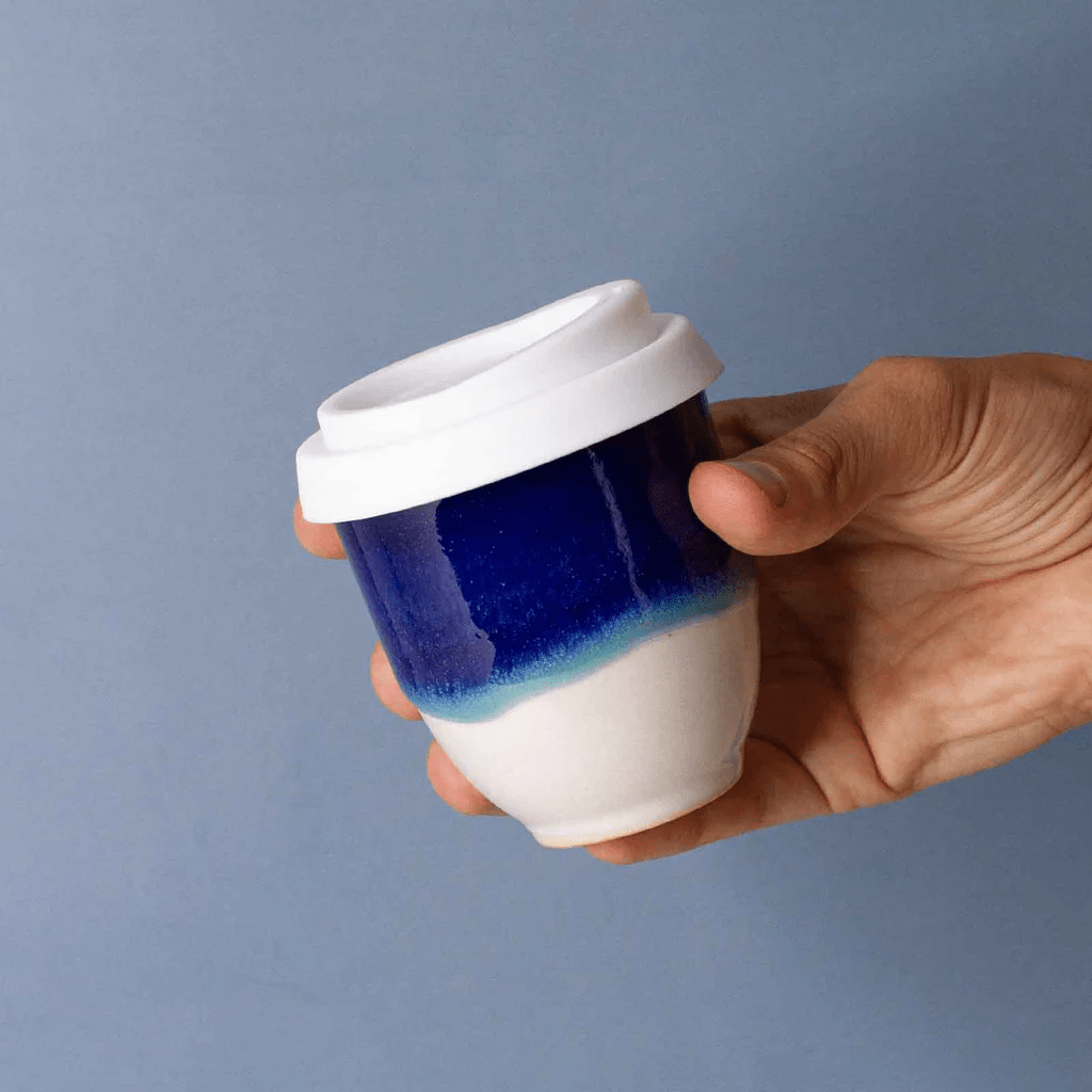 Pottery for the Planet | Small 6oz Travel Cup - Ocean Bliss - Cove. Beach Essentials