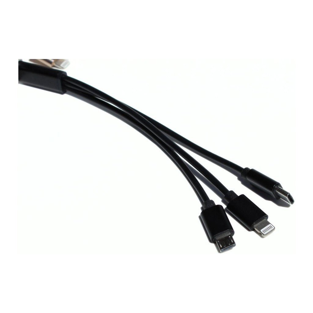 Queen of the Foxes Retractable 3 in 1 Phone Charger Black - Cove. Beach Essentials