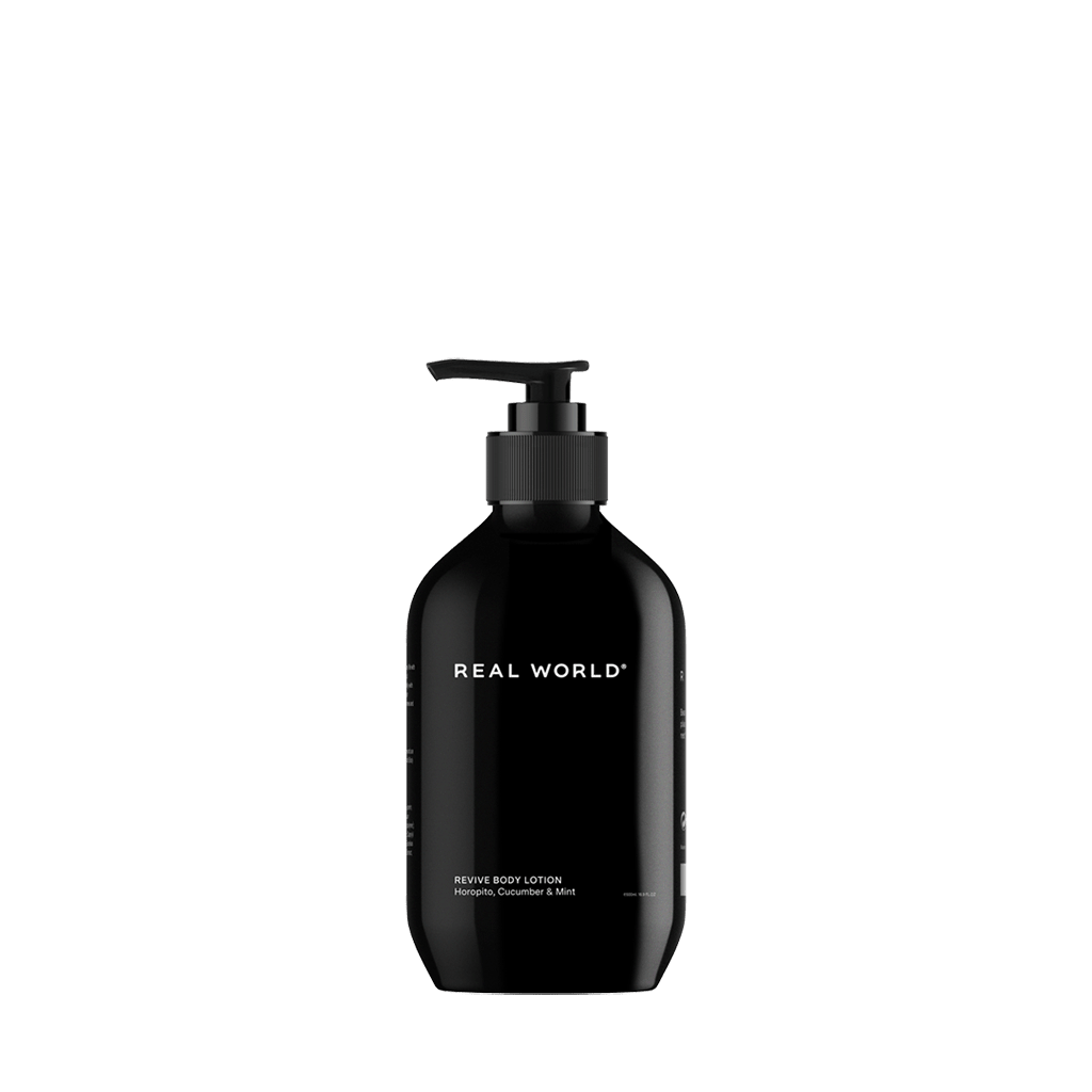 Real World Revive Body Lotion Horopito, Cucumber & Mint - Cove. Beach Essentials