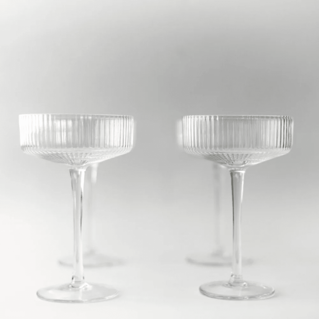Ribbed Cocktail Glasses- Set 4 Clear - Cove. Beach Essentials