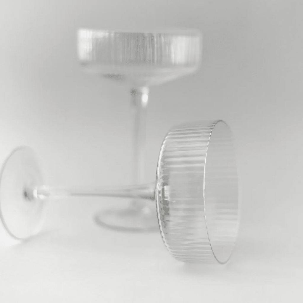 Ribbed Cocktail Glasses- Set 4 Clear - Cove. Beach Essentials