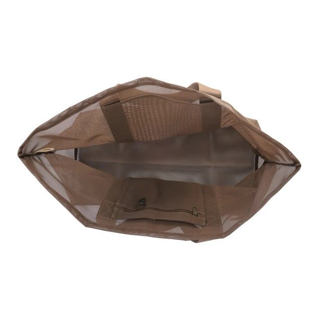 SANDE | Beach Hauler Mesh Beach Bag - Espresso - Cove. Beach Essentials