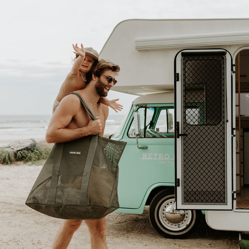 SANDE | Beach Hauler Mesh Beach Bag - Pandanus - Cove. Beach Essentials