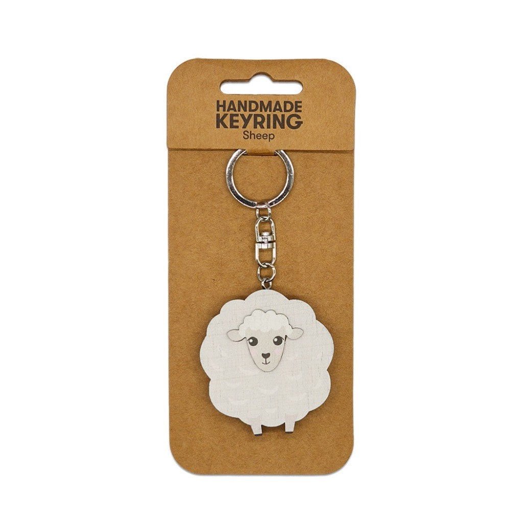 Sheep Wooden Keyring - Cove. Beach Essentials