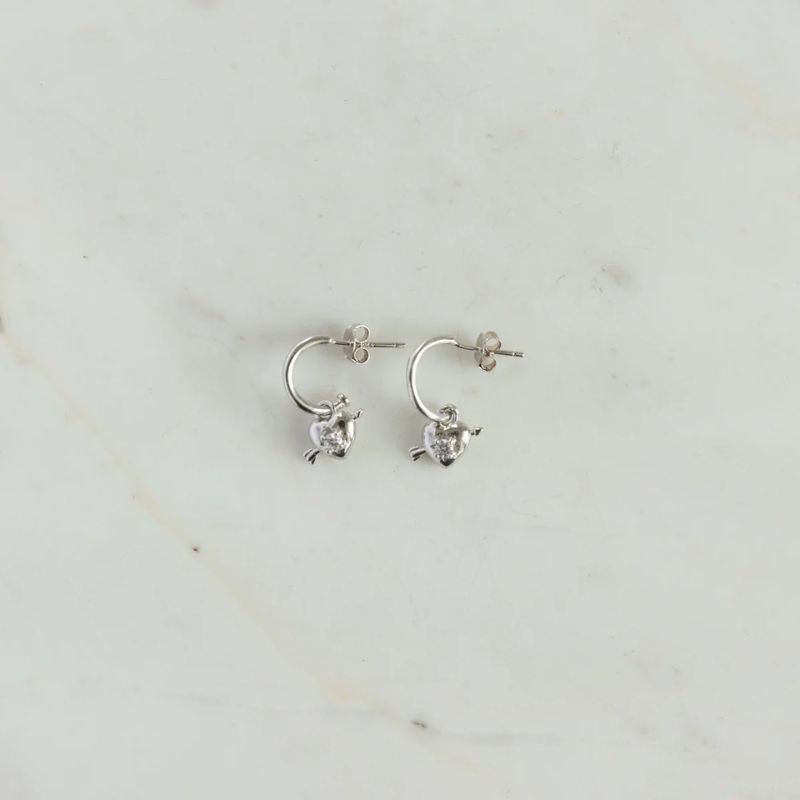 SOPHIE Love Struck Hoop Studs - Silver - Cove. Beach Essentials