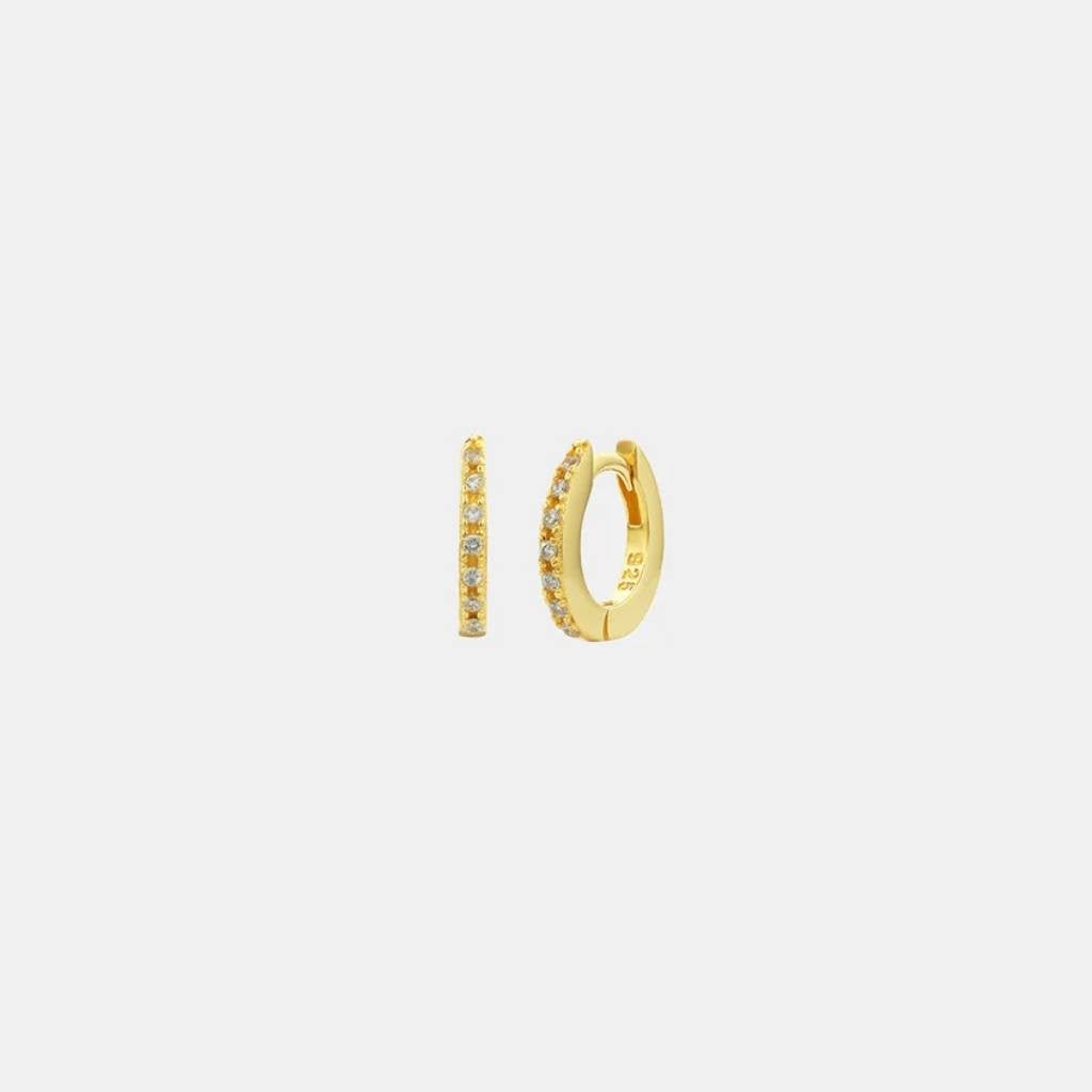 SOPHIE | Mini Rock Huggies Clear - Gold Plated - Cove. Beach Essentials