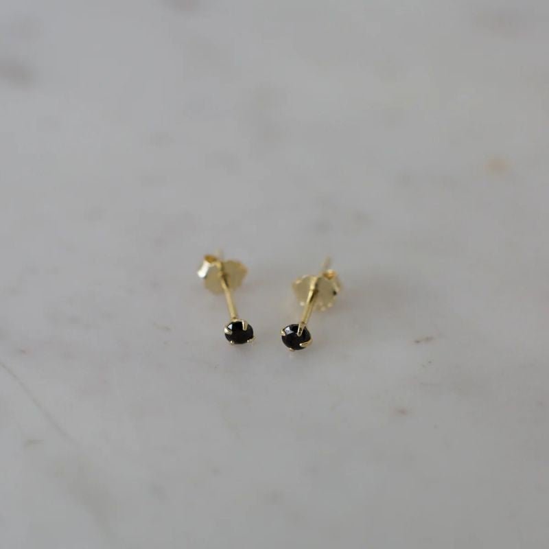 SOPHIE | Mini Rock Studs Black - Gold - Cove. Beach Essentials